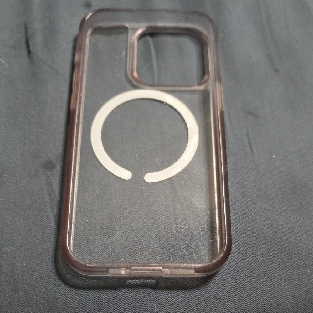Clear MagSafe-Compatible Phone Case in Light Pink